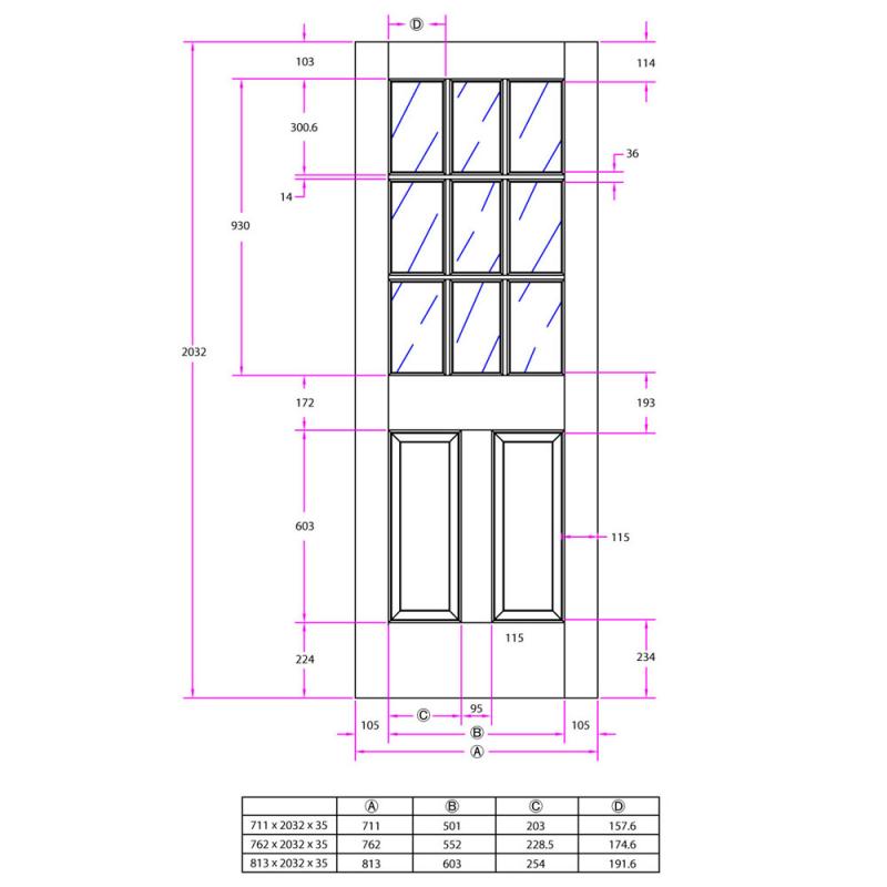 室内ドア・木製建具・引戸【9種類のガラスから選べる】|シンプソン 944AG